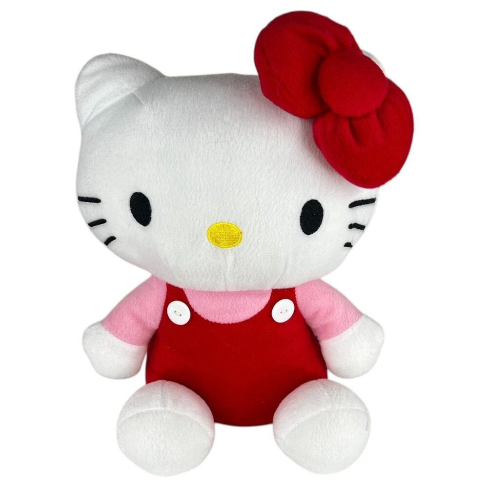 2012 Hello Kitty Sanrio Plush 12 1/2” Red Dress & Bow Pink Shirt‎ Stuffed Animal